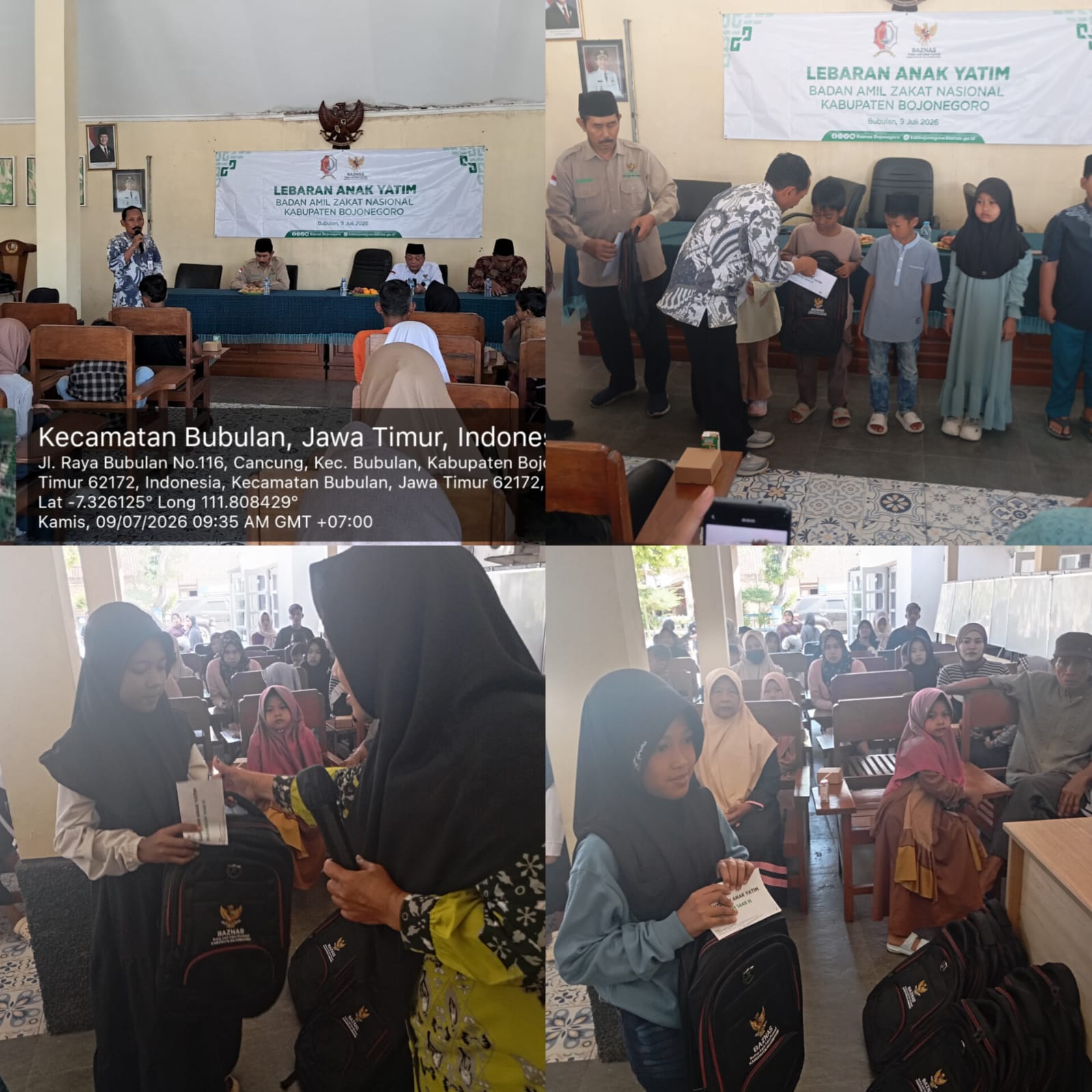 LEBARAN ANAK YATIM  BAZNAS BOJONEGORO DI KECAMATAN BUBULAN