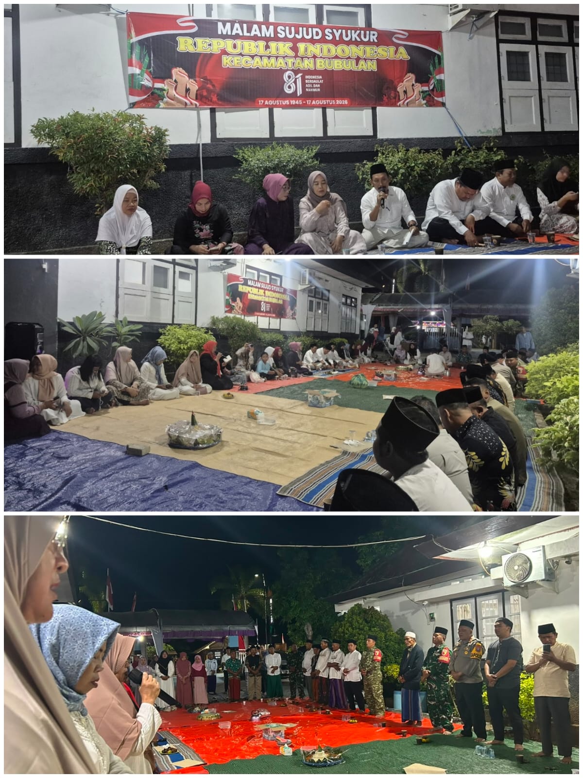 MALAM SUJUD SYUKUR PERINGATAN HUT RI KE-81 KECAMATAN BUBULAN